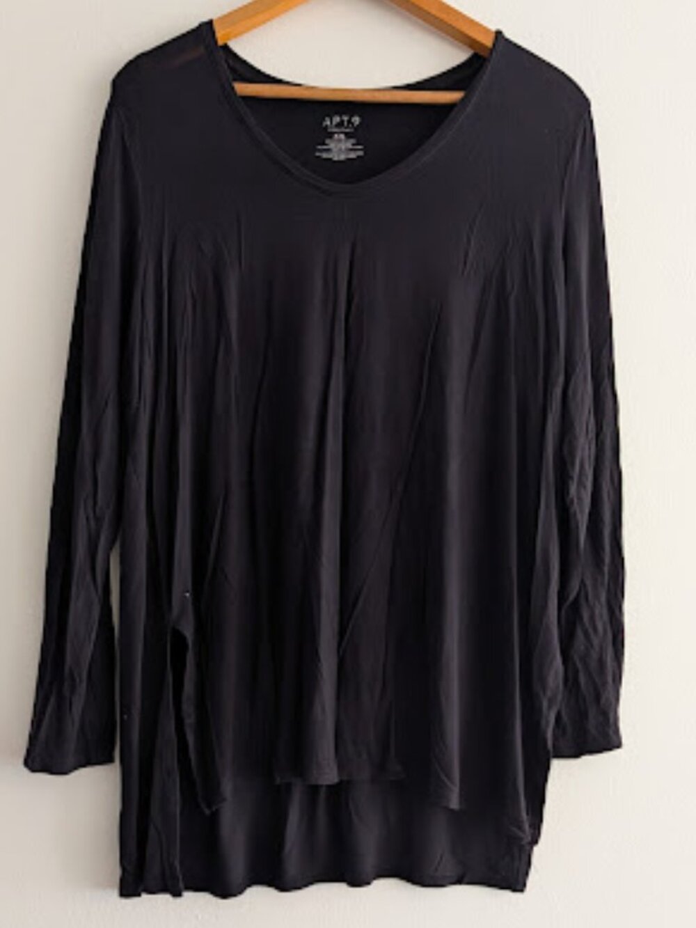 Apt. 9 Black Long Sleeved Tunic Size XXL